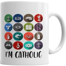 Baskı Dükkanı I'm Catholic Kupa Bardak Porselen
