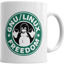 Baskı Dükkanı Gnu Linux Kupa Bardak Porselen