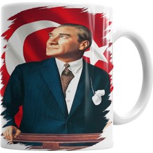 Baskı Dükkanı Mustafa Kemal Atatürk Kupa Bardak Porselen