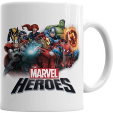 Baskı Dükkanı Avengers Marvel Heroes Kupa Bardak Porselen
