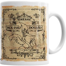 Baskı Dükkanı Vintage Pica Pau Kupa Bardak Porselen