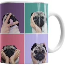 Baskı Dükkanı Pug Köpek Kupa Bardak Porselen