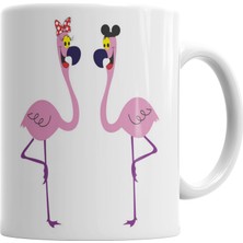 Baskı Dükkanı Flamingo Kupa Bardak Porselen