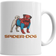 Baskı Dükkanı Spider Dog Pug Köpek Kupa Bardak Porselen