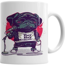 Baskı Dükkanı Black Dog Pug Köpek Kupa Bardak Porselen