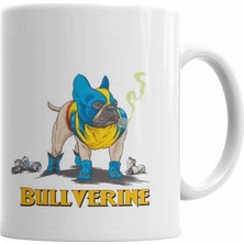 Baskı Dükkanı Bullverine Pug Köpek Kupa Bardak Porselen