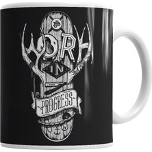 Baskı Dükkanı Skate in Progresso Kupa Bardak Porselen