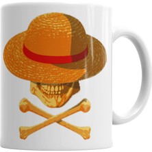 Baskı Dükkanı One Piece Skull Kupa Bardak Porselen