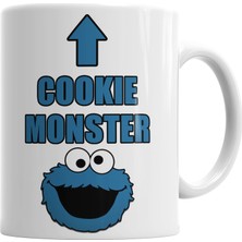 Baskı Dükkanı Cookie Monster Kurabiye Canavarı Kupa Bardak Porselen
