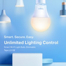 TP-LINK Tapo L510E, Ayarlanabilir Akıllı Wi-Fi Ampulü, 806 Lümen, E27 Duy, 8,3W, Enerji tasarrufu, Amazon Alexa ve Google Home ile çalışır, Kısılabilir Yumuşak Sıcak Beyaz, Hub Gerekmez