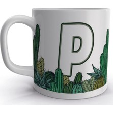 Rock'n Fox P Harfi Kaktüs Tasarım Harfli Kupa Bardak