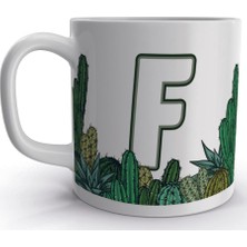 Rock'n Fox F Harfi Kaktüs Tasarım Harfli Kupa Bardak