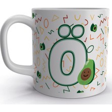 Rock'n Fox Ö Harfi Avokado Tasarım Renkli Harfli Kupa Bardak