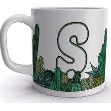 Rock'n Fox Ş Harfi Kaktüs Tasarım Harfli Kupa Bardak