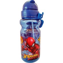 Spiderman Şeffaf Matara Suluk Kapaklı Mavi