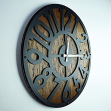 Kayra TASARIM AHŞAP DUVAR SAATİ MODERN LATİN 50cm