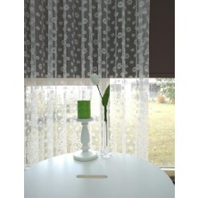 Esse Home Çiçek Desen Dantel Tül Perde 100 x 250 Normal Pile 1/2.5