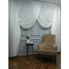 Esse Home Spor Desen Dantel Tül Ve Kruvaze Perde 350 x 260 Kravuze 1/4