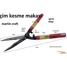 Martin Craft Çim Makası Martın Craft Kesme Budama Makası Ot Biçme Makası Çam Yaprak Kesme