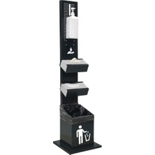 Pnl Kabin Hijyen İstasyonu & Dezenfektan Standı Manuel Dispenserli Çöp Kutulu - Maske & Eldiven Dispenseri