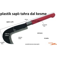 Sürmene Dal Kesme Tahra Bıçağı Orak Tırpan Plastik Kırmızı Saplı Ağır