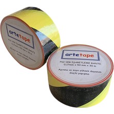 Artetape 50 mm x 30 metre  PVC Yer İşaretleme Bandı- Sarı Siyah