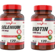 Nevfix Selenyum 200 Mcg 120 Tablet Biotin 5000 Mcg 120 Tablet