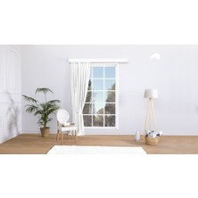 Massarelli Fon Perde Beyaz 1-2 Seyrek Pile 60 x 260 cm