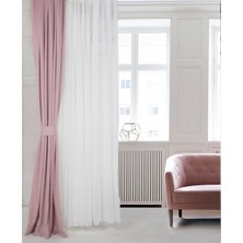 Massarelli Fon Perde Pudra Rengi 1-2,5 Orta Sık Pile 60 x 260 cm