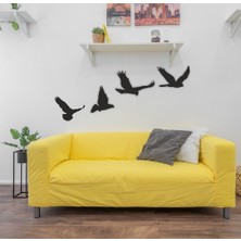 UNT Dörtlü Kuş Ahşap Dekoratif Tablo UNT-008