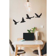 UNT Dörtlü Kuş Ahşap Dekoratif Tablo UNT-008