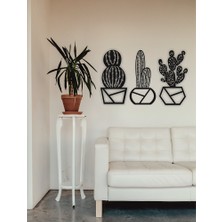 UNT 3’lü Kaktüs Set Ahşap Dekoratif Tablo UNT-013