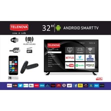 Telenova 32S8001 32" 82 Ekran Full Hd Smart LED Tv + Air Mouse + Klavye