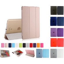 Fibaks Apple iPad Mini 4. Nesil (2015) 7.9" Kılıf + Ekran Koruyucu + Kalem Smart Cover Katlanabilir Standlı Akıllı Kapak Pembe