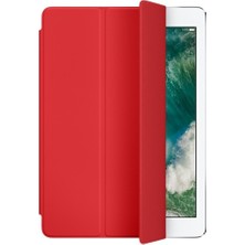 Fibaks Apple iPad Mini 4. Nesil (2015) 7.9" Kılıf + Ekran Koruyucu + Kalem Smart Cover Katlanabilir Standlı Akıllı Kapak Kırmızı