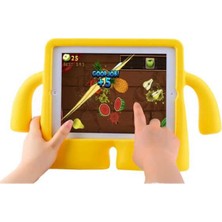 Fibaks Apple iPad 2 9.7" Kılıf Yumuşak Dokulu Standlı Silikon Kids Sarı