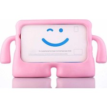 Fibaks Apple iPad 4 9.7" Kılıf Yumuşak Dokulu Standlı Silikon Kids Açık Pembe