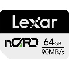 Lexar nCARD 64GB 90MB-70MB/s Nano Memory for 4K Full HD Hafıza Kartı (LNCARD064G-BNNNG)
