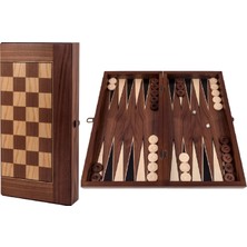 Tuana Büyük Ceviz Damalı Tavla 50 x 25 x 7 cm