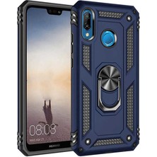 Fibaks Huawei P20 Lite Kılıf Military Armor Yüzüklü Standlı Zırh Tank Darbe Emici Vega Kapak