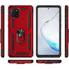 Samsung Galaxy A91 S10 Lite Kılıf Military Armor Ring Case Yüzüklü Standlı Tam Koruma Zırh Tank Kapak Vega