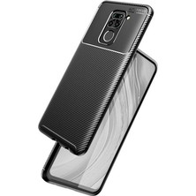 Fibaks Xiaomi Redmi Note 9 Pro Kılıf Rugged Armor Darbe Emici Uzun Ömürlü Dayanıklı Parmak İzi Yapmaz Karbon Tasarım Negro Silikon Kapak