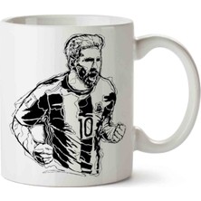 Art Hediye Lionel Messi Siyah Beyaz Kupa Bardak