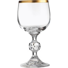 Glazze 6'lı Altın Yaldızlı Ayaklı Kahve Yanı Su Bardağı Gold Kadeh