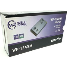 Wellpower 12V 40A Adaptör Metal Kasa Fanlı