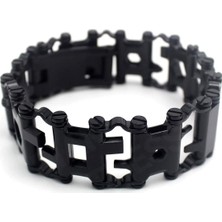 Chavin Mat Siyah Çelik Erkek Bileklik EG62SY