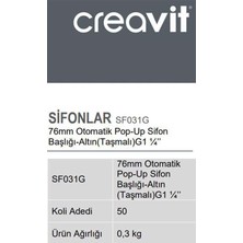 Creavit SF031G 76 mm Otomatik Pop-Up Sifon Başlığı (Taşmalı) G1 1/4''