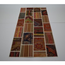 Madalyon El Örgüsü Patchwork Halı - Yün