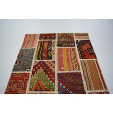 Madalyon El Örgüsü Patchwork Halı - Yün