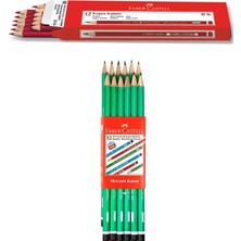 Faber-Castell Mercanlı Kurşun Kalem ve Kırmızı Kopya Kalem 12 li